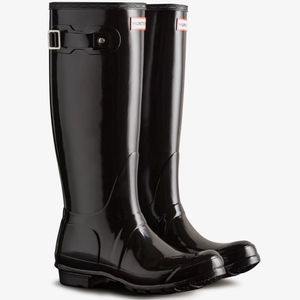 Hunter Black Original Tall Gloss Rain Boots